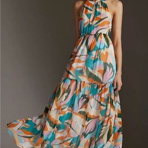 Anthropologie Colorful Patterned Maxi Dress